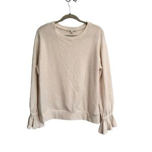 Anthropologie eri + ali cream soft sasha hacci sweater top